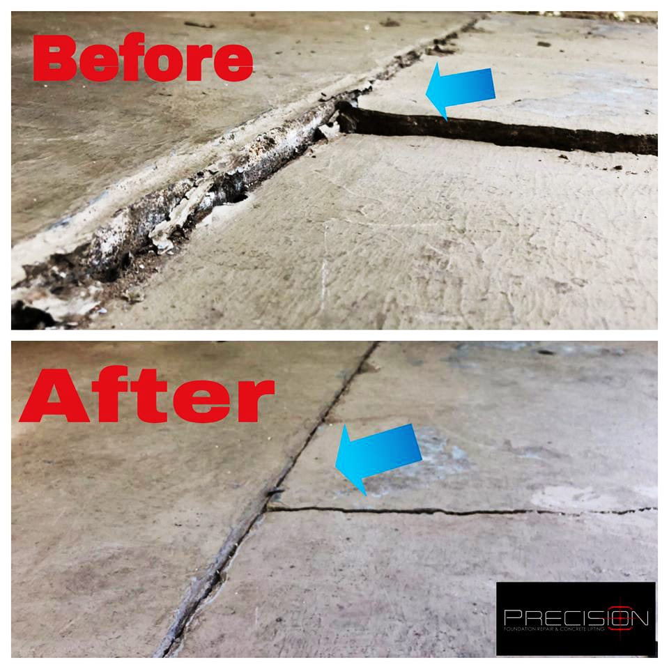 Contrast FOR FB Ad 3 Concrete Lifting Precision Foundation Repair Texas Contrast Before After