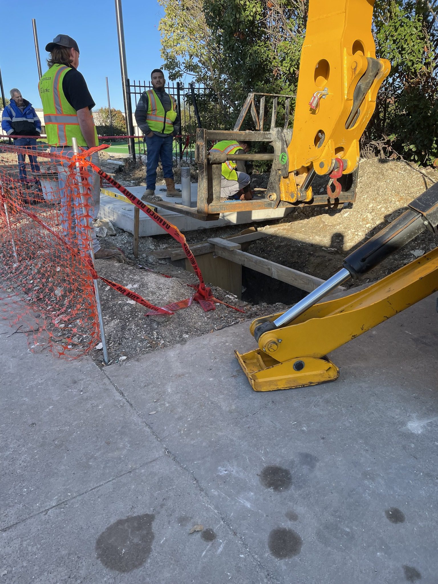 Polyurethane foam being injected for foundation stabilization beneath a foundation in Eastland, Eastland County, Texas. Polyurethane foam being injected for foundation stabilization beneath a foundation in Eastland, Eastland County, Texas.